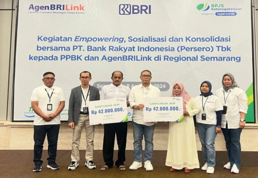 BPJS Ketenagakerjaan serahkan santunan kematian peserta dari agen BRILink