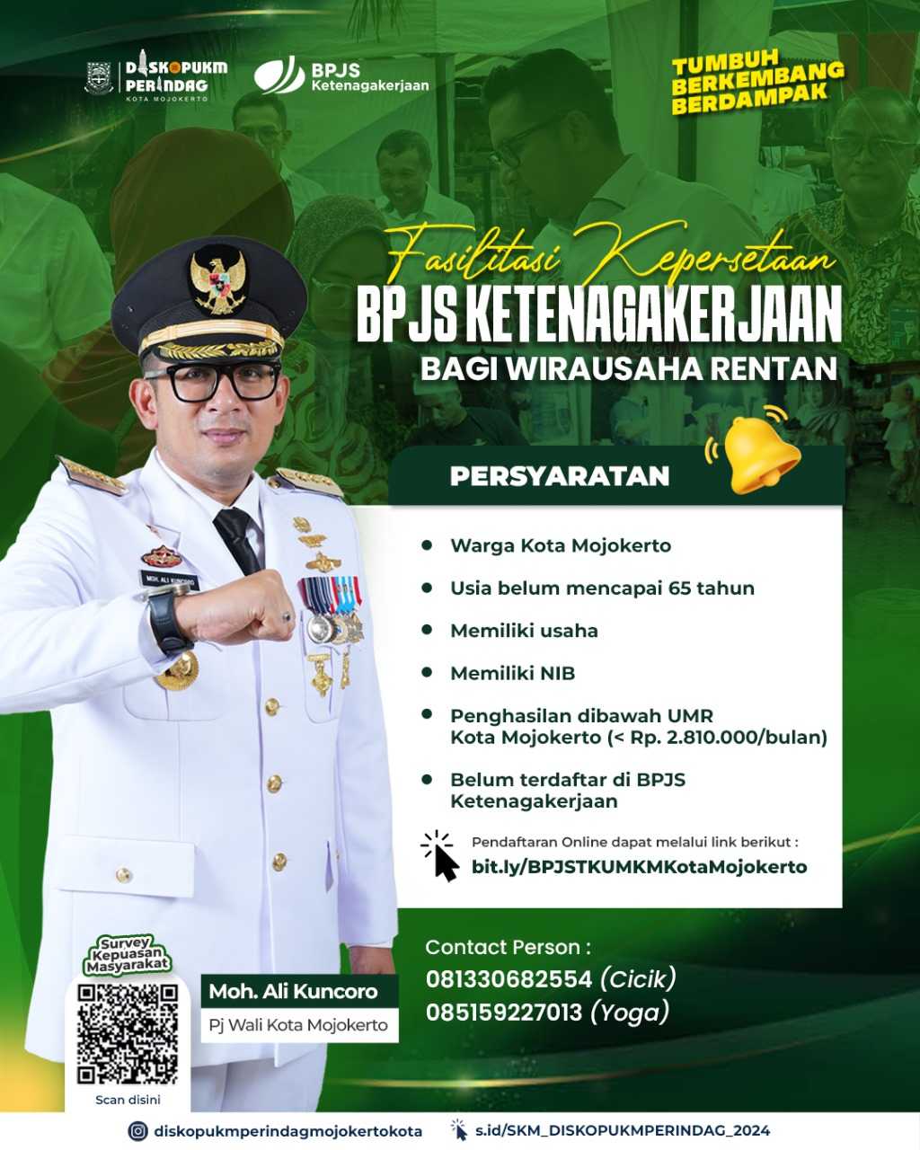 Pemkot Mojokerto Fasilitasi BPJS Ketenagakerjaan bagi Wirausaha Rentan