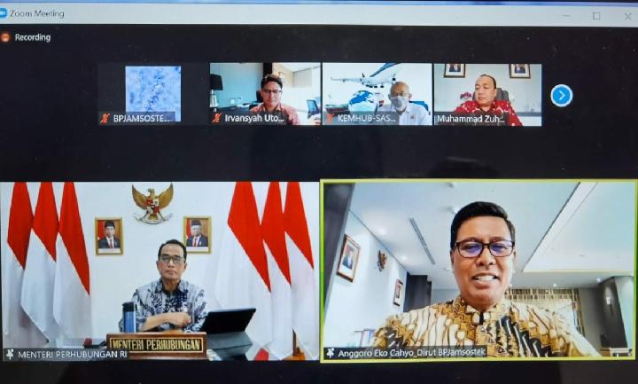 BPJS Ketenagakerjaan Audiensi Virtual dengan Kemenhub